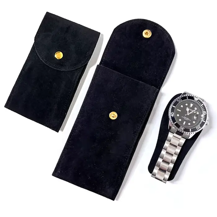 Pochette de rangement portable en tissu flanelle pour montre