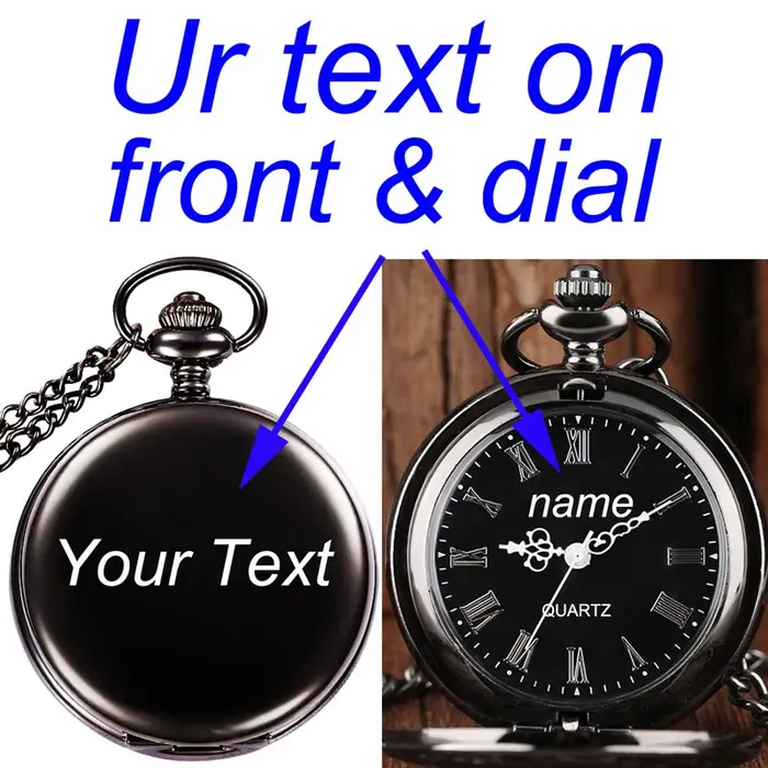 Montre de poche vintage personnalisable avec gravure nom texte pour hommes et femmes cadeau occasion spéciale garçon d'honneur mariage anniversaire