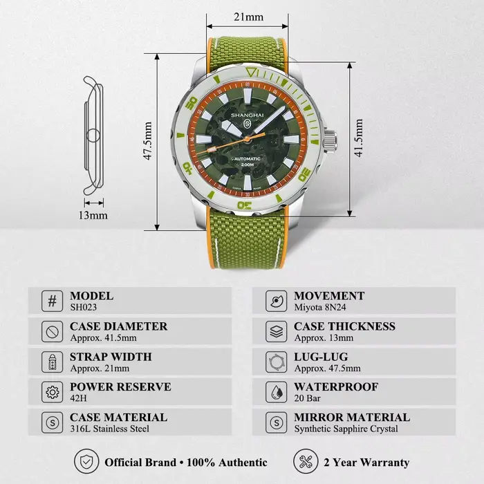 Montre de plongée lumineuse pour hommes