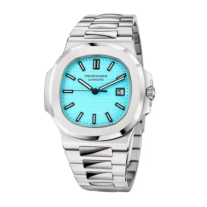 Montre automatique Specht & Sohne en acier inoxydable avec mouvement japonais pour hommes, bracelet confortable, chronographe et calendrier complet pour occasions spéciales