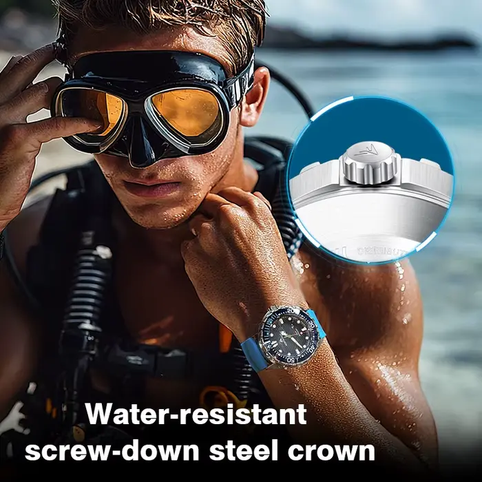 NORTH EDGE montres pour homme TRITON montre de plongée à énergie solaire montre-bracelet à Quartz en acier inoxydable