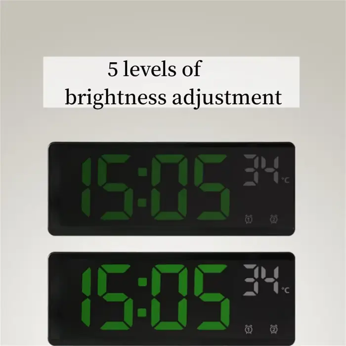 Réveil à commande vocale numérique température Date 2 alarme USB alimenté toujours sur Snooze horloge de Table Mode