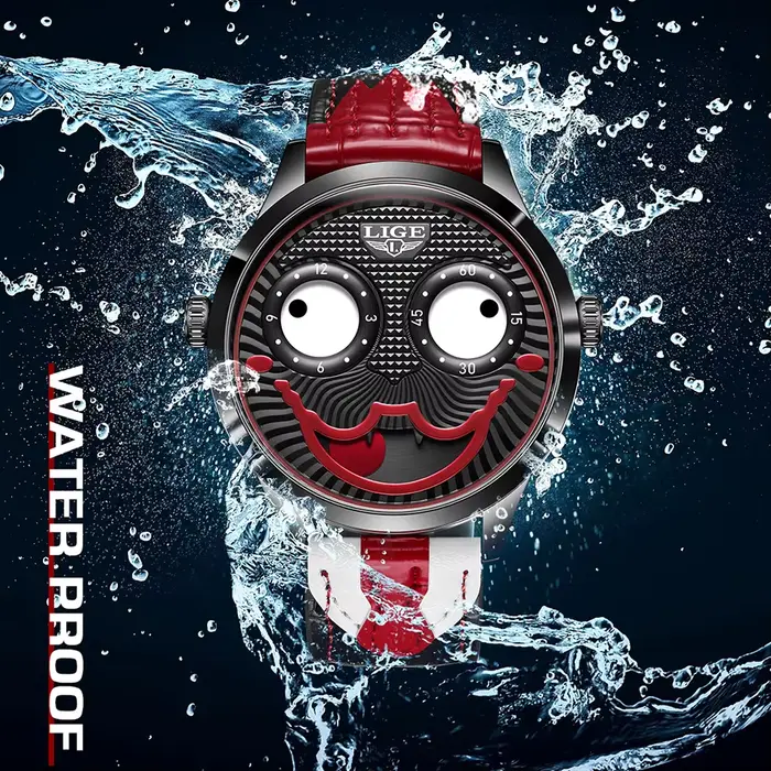 LIGE nouveaux hommes montre haut tendance marque de luxe Cool Clown