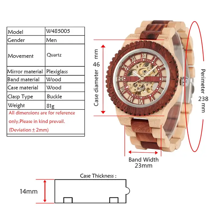 Montre en bois pour hommes