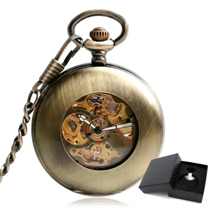 Montre de poche à remontage automatique en cuivre