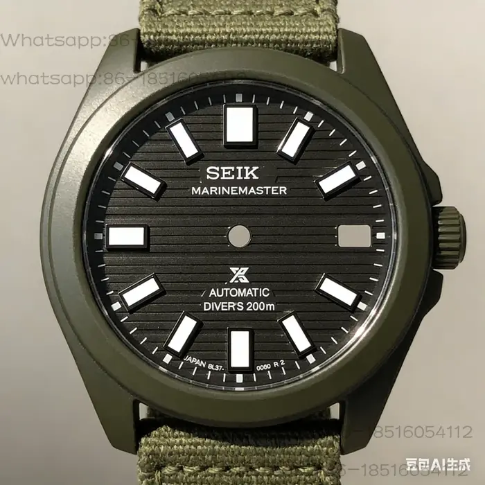 Montre de plongée Marine Master 200m avec cadran modifié compatible avec le mouvement NH35 et le boîtier NH35/36
