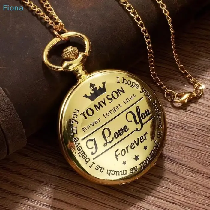✔ Montre de poche circulaire dorée pour homme