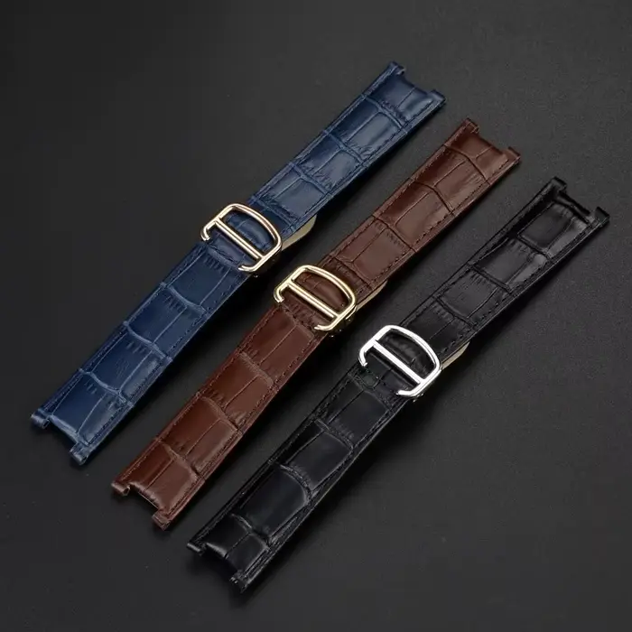 Bracelets de montre en cuir de vache pour hommes et chaînes