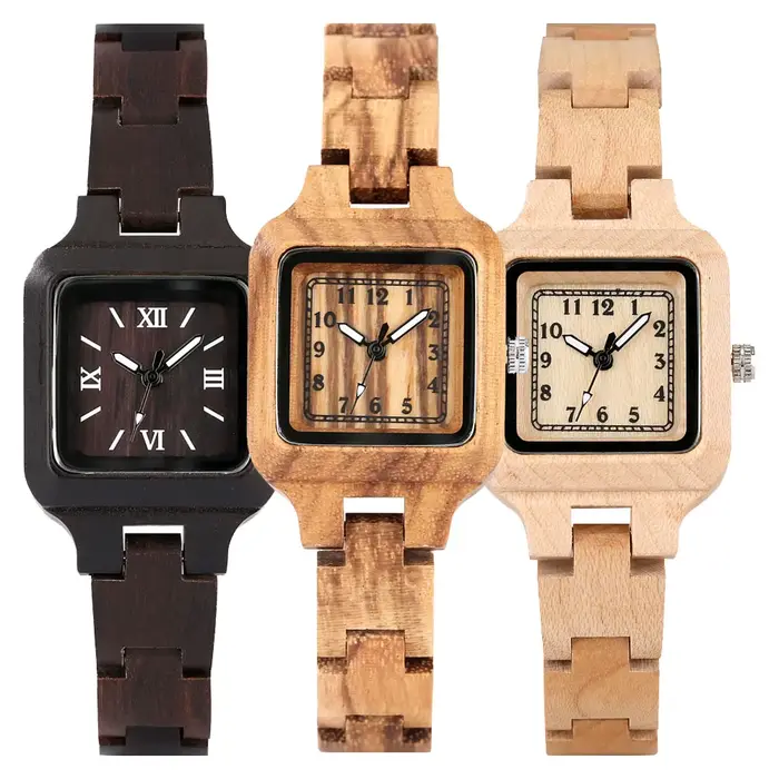 Montres à Quartz classiques de forme carrée pour femmes