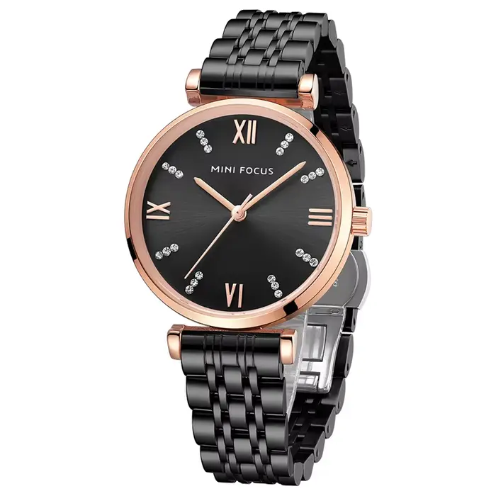 Montre de Luxe à Cadran Diamants pour Femme Bracelet en Acier Inoxydable Bleu Étanche Haute Qualité Montres à Quartz Occasions Spéciales
