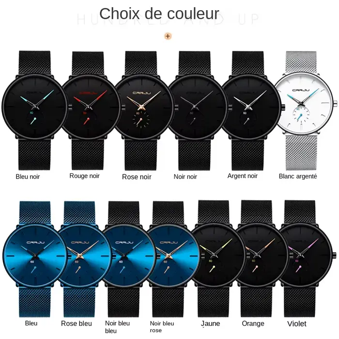 CRRJU montre homme Montre à quartz pour hommes