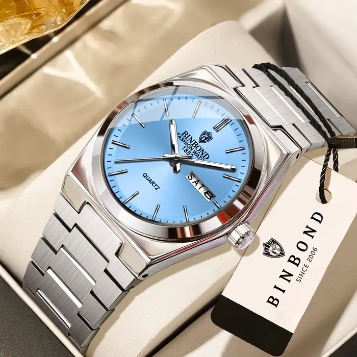Montres de luxe BINBOND en quartz pour femmes, lumineuses, étanches, avec affichage automatique de l