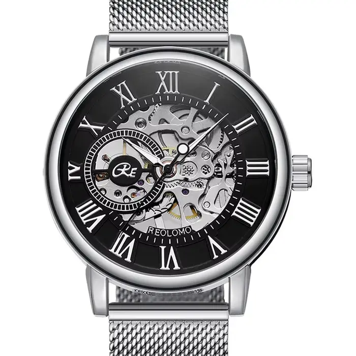 Montre mécanique homme marque de luxe squelette bracelet acier inoxydable pour homme ocassions spéciales style élégant durable