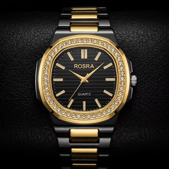 Montre classique noire pour femmes et hommes