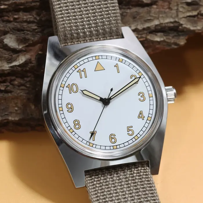 Montre mécanique HEIMDALLR aviateur rétro pour homme occasion spéciale avec mouvement ventilation manuelle et bracelet en nylon