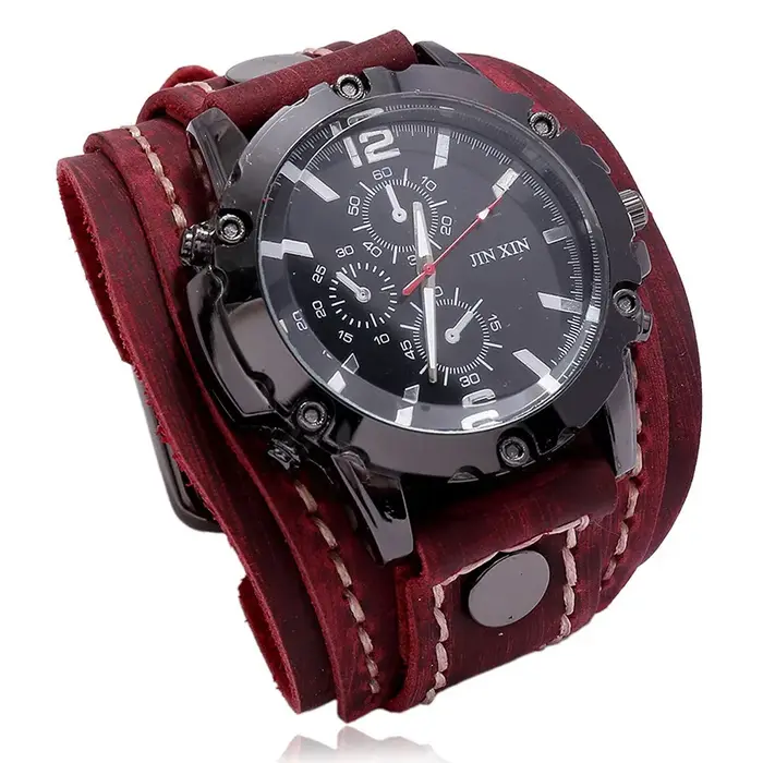 Nouveau Vintage hommes montres de haute qualité mode bracelet en cuir
