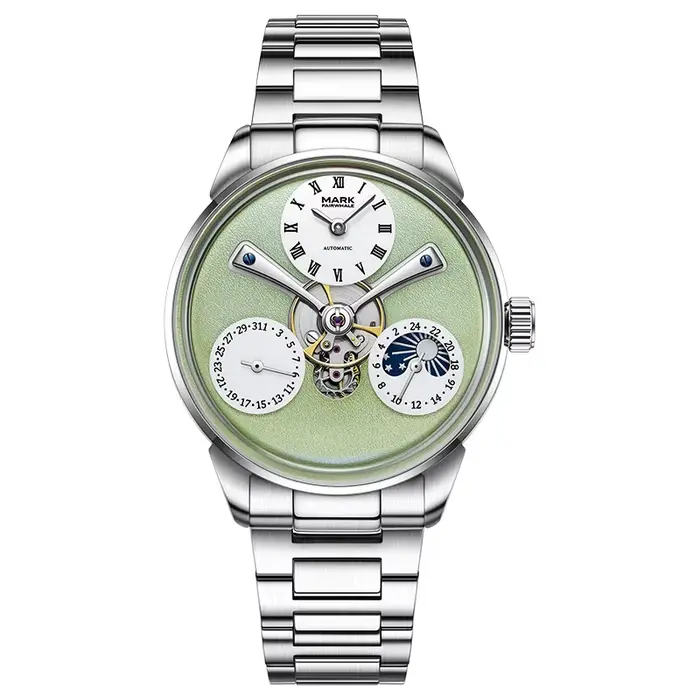 Montre automatique mécanique pour homme Mark Fairwhale 6038, calendrier des phases lunaires, montres