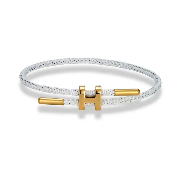 Bracelet de luxe multicolore ajustable avec breloques, en fil d'acier inoxydable, résistant à la déc