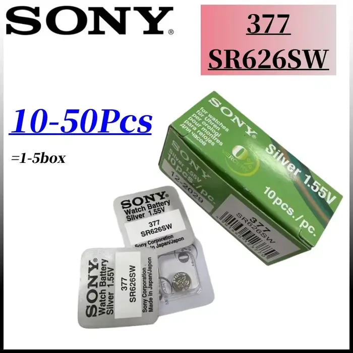 10-50 pièces Piles alcalines originales SONY 377 SR626SW LR626 AG4 1.55V LR66 377 377A pour montres