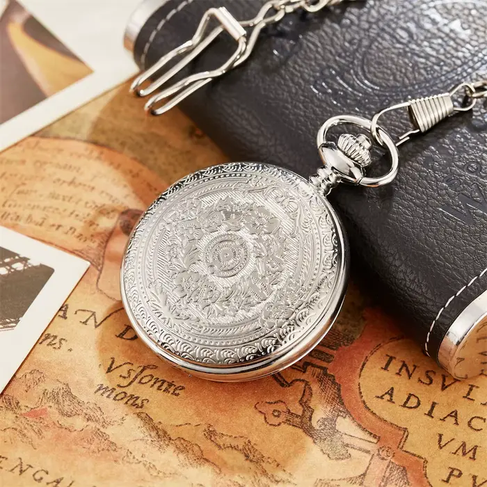 Montre de Poche à Quartz avec Numérisation Romaine pour Homme et Femme