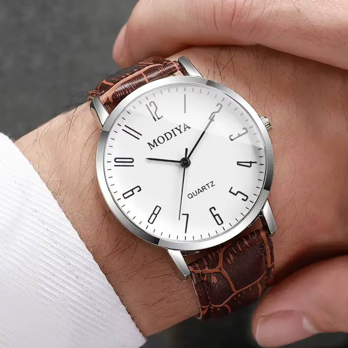 Montres homme élégantes et décontractées à quartz avec marqueurs de chiffres arabes pour toutes les occasions