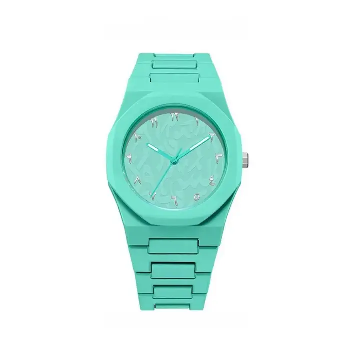 Montre à cadran arabe étanche avec bracelet en plastique