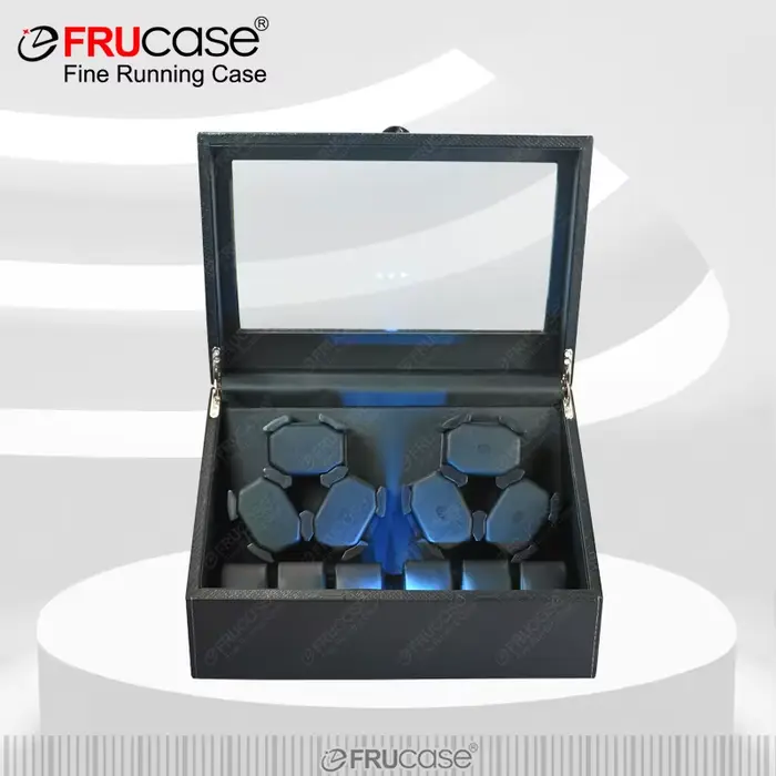 FRUCASE PU Watch Winder pour montres automatiques remontoir automatique 6 + 6 montres