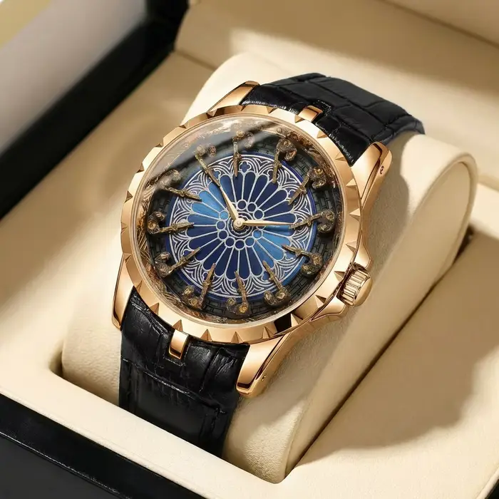 Nouvelle montre pour hommes de style rétro et de personnalité simple, ceinture pratique, grand cadra
