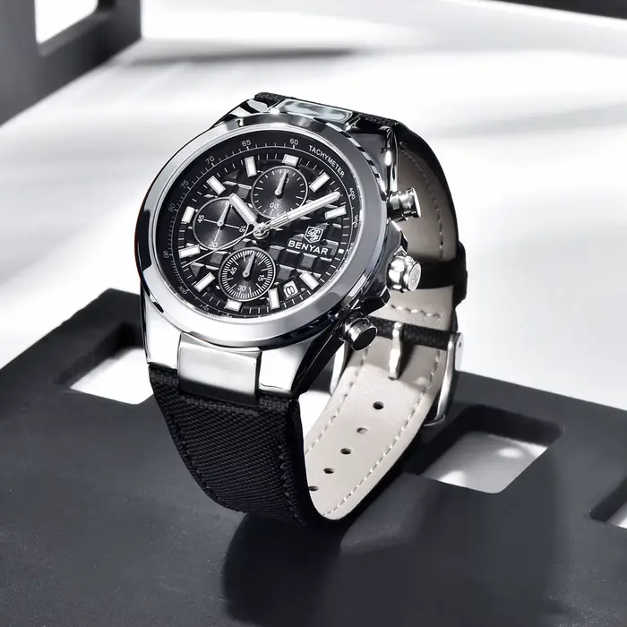 Montre Quartz PAGANI DESIGN Chronographe Résistante à l'Eau pour Hommes Occasions Spéciales Affaires Robuste Cuir