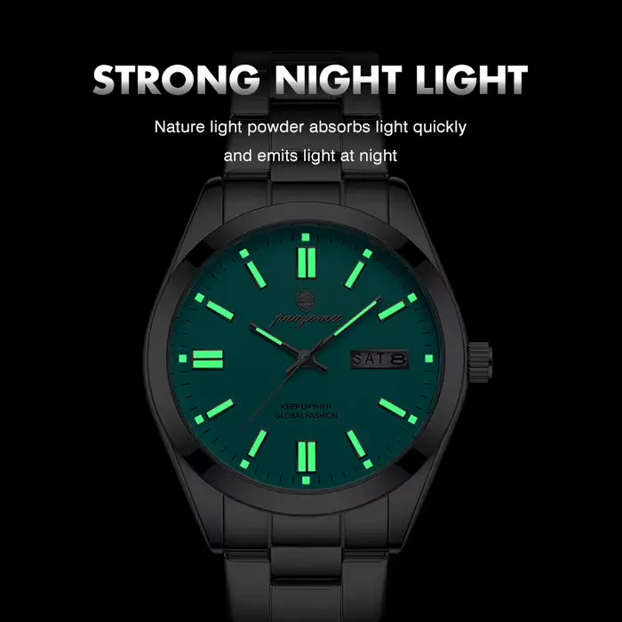 Montre homme analogique à quartz bracelet acier inoxydable étanche lumineuse simple business sport décontractée et élégante occasions spéciales