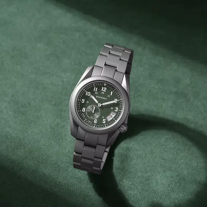 Montre de terrain en titane Boderry Voyager 38 résistante à l'eau pour homme et femme occasions spéciales quartz mouvement suisse ornementation superluminova occasionnels sportifs plongeurs aventure