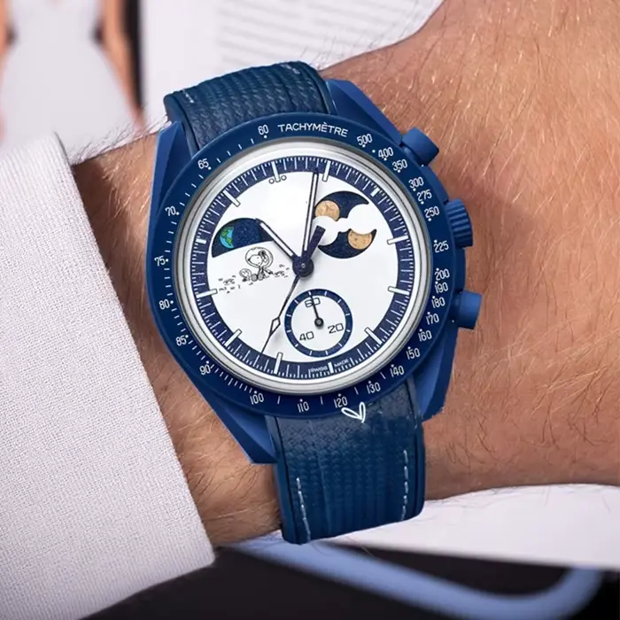 Bracelet de montre pour Omega X Swatch Joint MoonSwatch Constellation 20mm extrémité incurvée étanche Sport