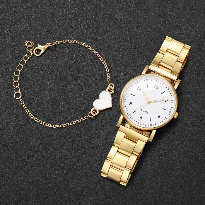 2/4 pièces mode cadran arabe femmes montres Simple Quaretz montre-bracelet avec Bracelets ensemble Reloj Mujer (sans boîte)