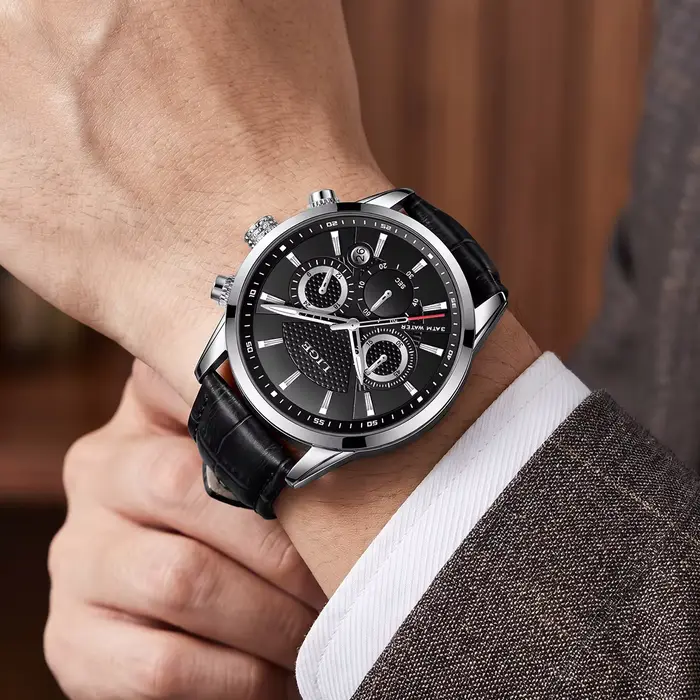Nouvelle Montre Homme LIGE Décontractée et Luxe en Cuir à Quartz Pour Occasions Spéciales Activités Sportives