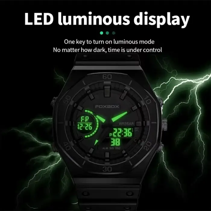 Montre-bracelet chronographe à quartz avec grand cadran pour homme