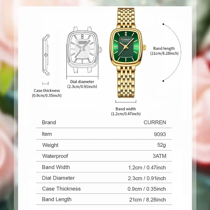 Montre élégante et moderne en acier inoxydable pour femme avec design rectangulaire et mouvement quartz pour diverses occasions