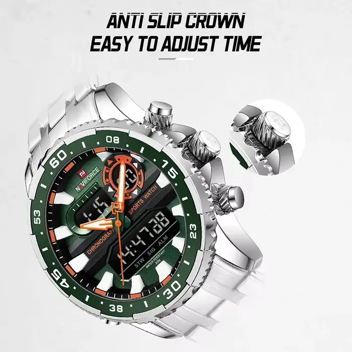Montre-bracelet analogique numérique à quartz pour homme