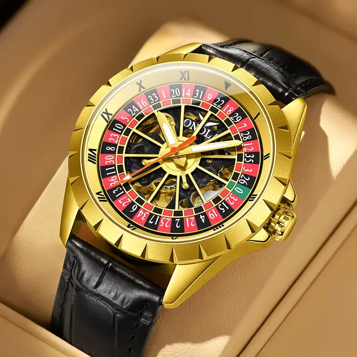 ONOLA nouvelle marque Design hommes montres mécaniques créatif cadran rotatif Roulette montre automatique
