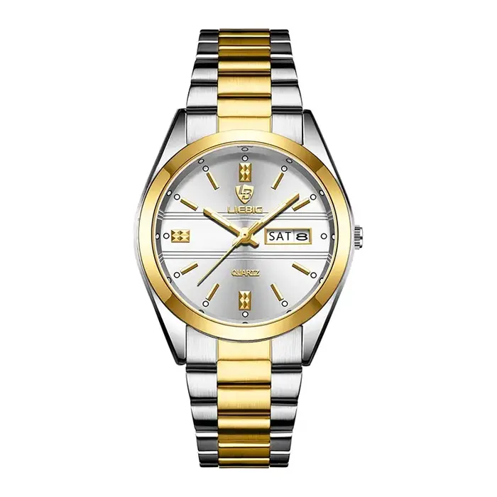 Montre-bracelet de luxe avec bracelet en acier pour homme et femme