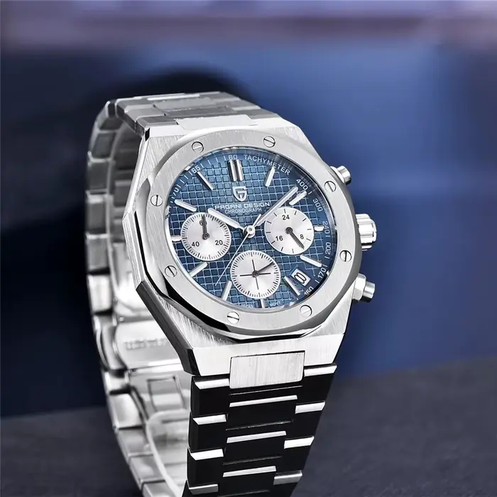 Montre Pagani Design PD1707 Quartz Luxe Homme Acier Inoxydable Bracelet Résistant à L'eau Occasions Spéciales