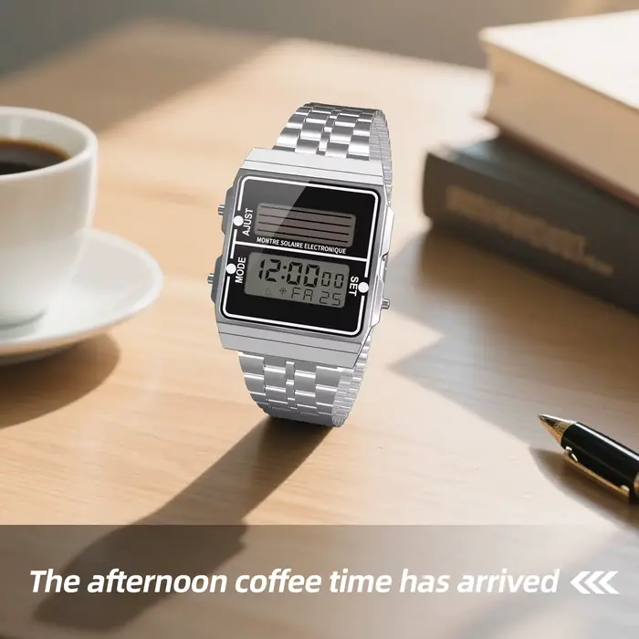 Montre numérique solaire pour hommes