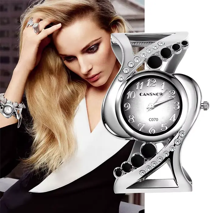 Montre-bracelet de luxe en cristal pour femmes, à Quartz, strass, à la mode