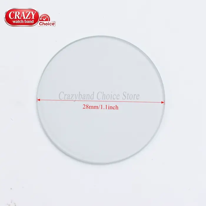 Verre de montre plat de remplacement, épaisseur 1,0/1,5/2,0/2,5/3,0 mm, diamètres 28-38,5 mm, crista