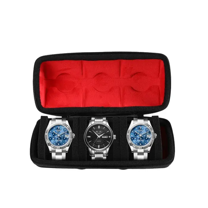 Boîte à montres en matériaux mixtes pour hommes et femmes avec compartiments multiples pour montres-bracelets et montres intelligentes occasions spéciales