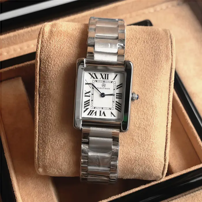 PABLO RAEZ Nouvelle montre à quartz avec chiffres romains, bracelet en acier inoxydable, montre de c