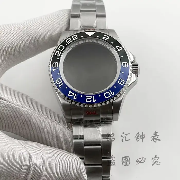 Boîtier de montre en acier inoxydable argenté 44MM SEA Big DEEP Homage avec verre saphir