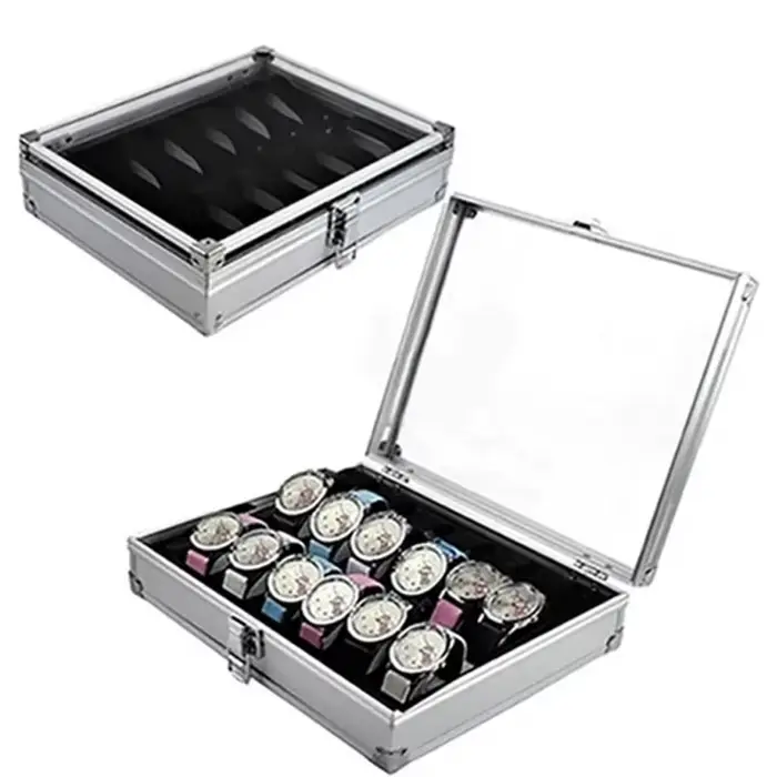 Boîte de rangement pour montres en aluminium