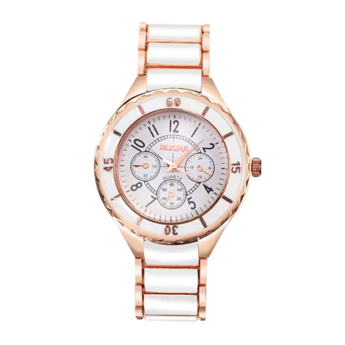 Femmes montres or Rose blanc Quartz montre en acier Mujer Design élégant horloge dames montre-bracelet Bayan Kol Saati Feminino Reloj