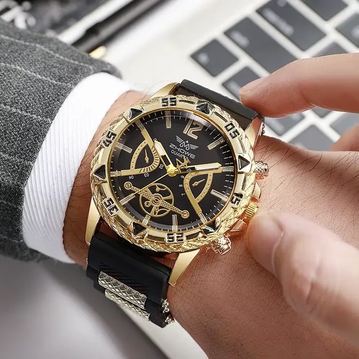 4 montres à quartz pour hommes avec cadran arabe tendance