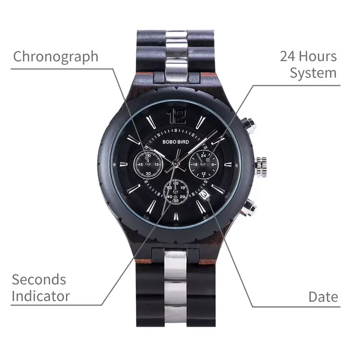 BOBO BIRD-Montre en bois pour homme